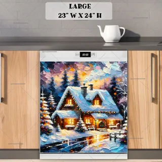 Preview of Rustic Christmas Farmhouse magnet in Large size.