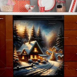 Preview of Country Christmas Cottages magnet.