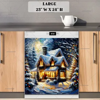 Preview of Christmas Evening at the Farmhouse magnet in Large size.