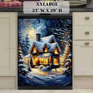 Preview of Christmas Evening at the Farmhouse magnet in XX Large size.