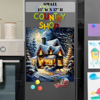 Preview of Christmas Evening at the Farmhouse magnet in Small size.
