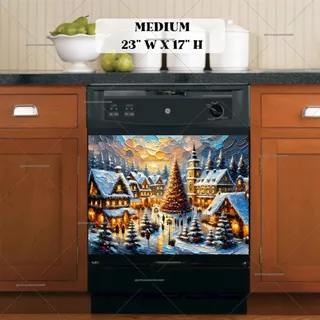 Preview of Christmas Time in the City magnet in Medium size.