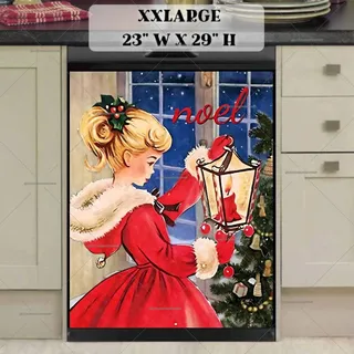 Preview of Vintage Christmas Girl magnet in XX Large size.