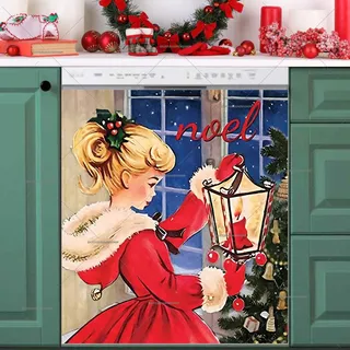 Preview of Vintage Christmas Girl magnet.