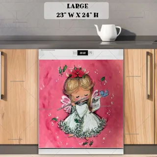 Preview of Vintage Christmas Angel magnet in Large size.