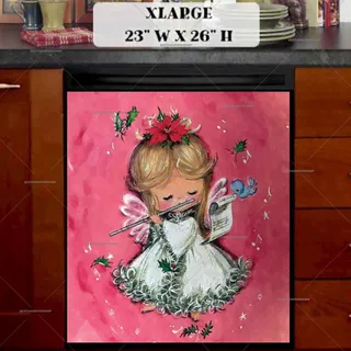 Preview of Vintage Christmas Angel magnet in Extra Large size.