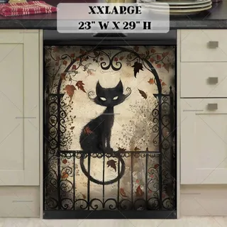 Preview of Whimsical Cat on the Fence magnet in XX Large size.