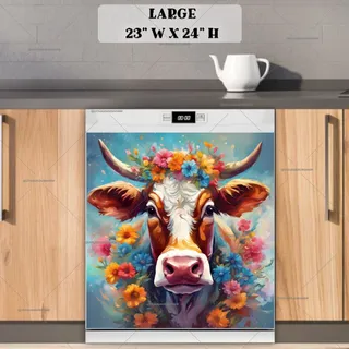 Preview of Pretty Farmhouse Cow magnet in Large size.