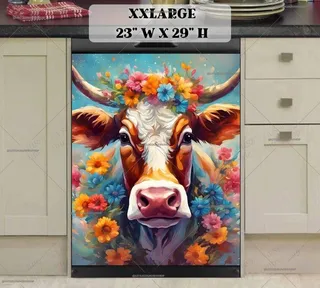 Preview of Pretty Farmhouse Cow magnet in XX Large size.