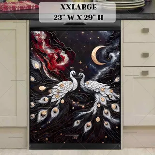 Preview of White Peacock Couple magnet in XX Large size.