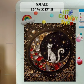 Preview of Abstract Cat on the Moon magnet in Small size.
