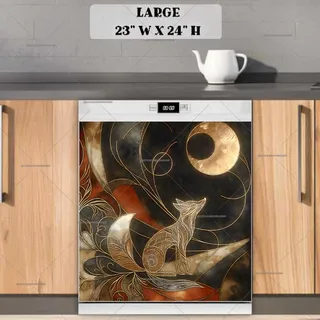 Preview of Abstract Fox in the Moonlight magnet in Large size.