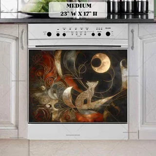 Preview of Abstract Fox in the Moonlight magnet in Medium size.