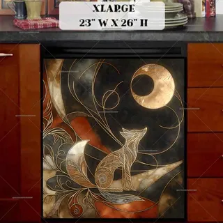 Preview of Abstract Fox in the Moonlight magnet in Extra Large size.