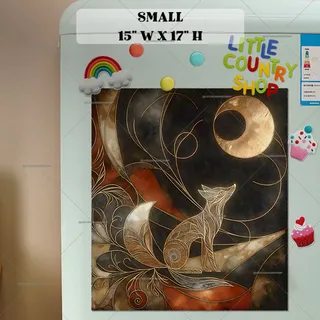 Preview of Abstract Fox in the Moonlight magnet in Small size.