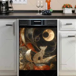 Preview of Abstract Fox in the Moonlight magnet.