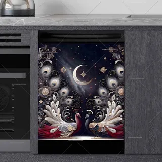 Preview of Red and Blue Peacock Couple magnet.