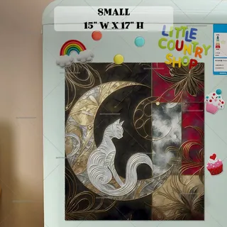 Preview of Abstract Grey Cat on the Moon magnet in Small size.