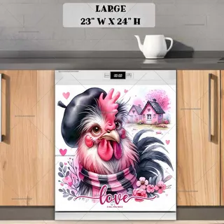 Preview of Valentine’s Day Rooster magnet in Large size.