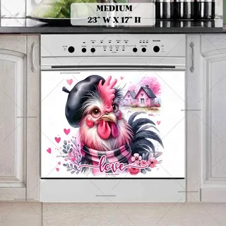 Preview of Valentine’s Day Rooster magnet in Medium size.