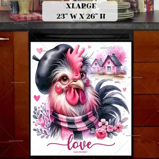 Preview of Valentine’s Day Rooster magnet in Extra Large size.