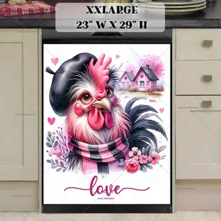 Preview of Valentine’s Day Rooster magnet in XX Large size.