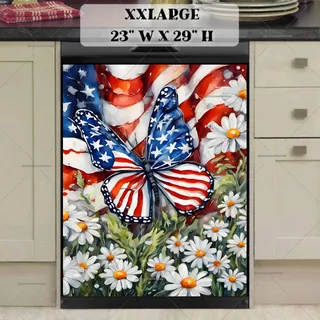 Preview of USA Flag with Butterfly magnet in XX Large size.