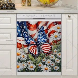 Preview of USA Flag with Butterfly magnet.