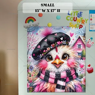 Preview of Valentine’s Day Chicken magnet in Small size.