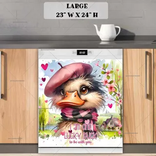 Preview of Valentine’s Day Lucky Duck magnet in Large size.