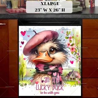 Preview of Valentine’s Day Lucky Duck magnet in Extra Large size.