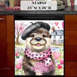 Preview of Valentine’s Day Otter magnet in Extra Large size.