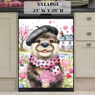 Preview of Valentine’s Day Otter magnet in XX Large size.