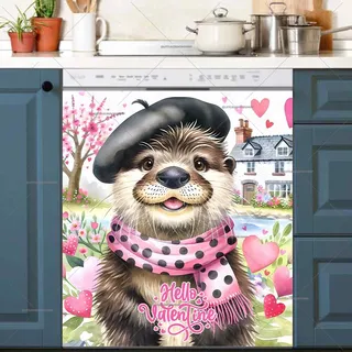 Preview of Valentine’s Day Otter magnet.