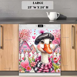 Preview of Valentine’s Day Goose in Love magnet in Large size.