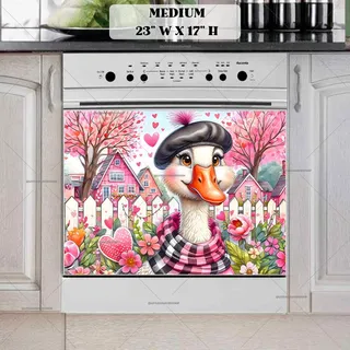 Preview of Valentine’s Day Goose in Love magnet in Medium size.
