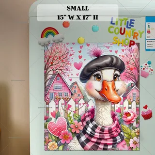 Preview of Valentine’s Day Goose in Love magnet in Small size.