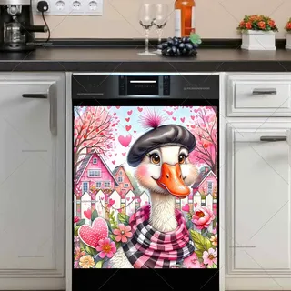 Preview of Valentine’s Day Goose in Love magnet.