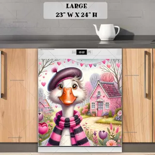 Preview of Valentine’s Day Goose at the Cottage magnet in Large size.
