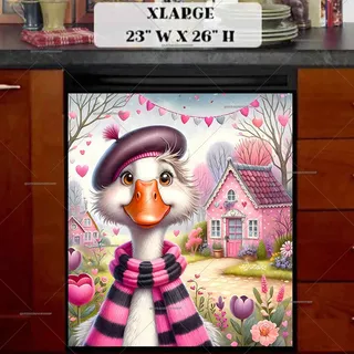 Preview of Valentine’s Day Goose at the Cottage magnet in Extra Large size.