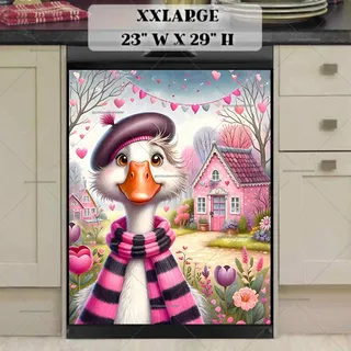 Preview of Valentine’s Day Goose at the Cottage magnet in XX Large size.