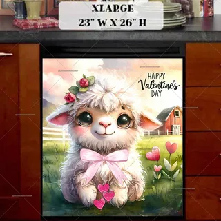 Preview of Valentine’s Day Lamb magnet in Extra Large size.