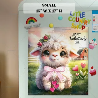 Preview of Valentine’s Day Lamb magnet in Small size.