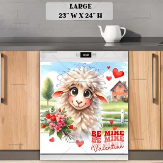 Preview of Valentine’s Day Silly Sheep magnet in Large size.