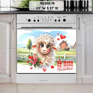 Preview of Valentine’s Day Silly Sheep magnet in Medium size.