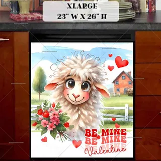 Preview of Valentine’s Day Silly Sheep magnet in Extra Large size.