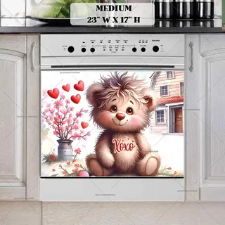 Preview of Valentine’s Day Teddy Bear magnet in Medium size.