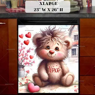 Preview of Valentine’s Day Teddy Bear magnet in Extra Large size.