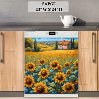 Preview of Tuscan Blooming Sunflowers magnet in Large size.