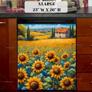 Preview of Tuscan Blooming Sunflowers magnet in Extra Large size.